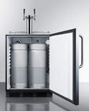 Summit Commercial Outdoor, ADA Kegerator 24" Wide Weatherproof Outdoor Kegerator with Front Lock, Automatic Defrost, Dual Tap, ADA Compliant, NSF-7 Listed, in Stainless Steel