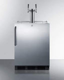 Summit Commercial Outdoor, ADA Kegerator 24" Wide Weatherproof Outdoor Kegerator with Front Lock, Automatic Defrost, Dual Tap, ADA Compliant, NSF-7 Listed, in Stainless Steel