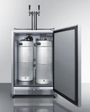 Summit Commercial Outdoor Beer Dispensers 24 Inch Built-in Outdoor/Indoor Commercial Kegerator with Half Barrel Keg Capacity, Dual Tap Kit, Digital Thermostat, Lock, Stainless Steel Exterior, and ETL-S Listed to NSF-7 Standards