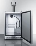 Summit Commercial Outdoor Beer Dispensers 24 Inch Built-in Outdoor/Indoor Commercial Kegerator with Half Barrel Keg Capacity, Dual Tap Kit, Digital Thermostat, Lock, Stainless Steel Exterior, and ETL-S Listed to NSF-7 Standards