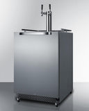 Summit Commercial Outdoor Beer Dispensers 24 Inch Built-in Outdoor/Indoor Commercial Kegerator with Half Barrel Keg Capacity, Dual Tap Kit, Digital Thermostat, Lock, Stainless Steel Exterior, and ETL-S Listed to NSF-7 Standards