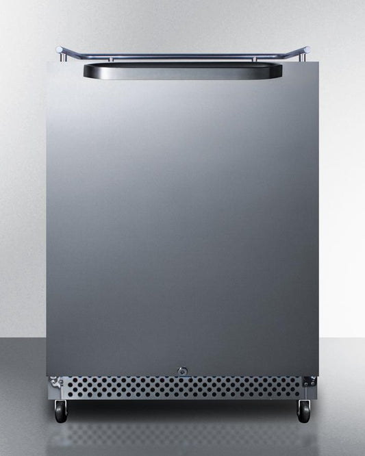Summit Commercial Outdoor Beer Dispensers 24 Inch Built-In Outdoor Kegerator with 6.04 Cu.Ft. Storage Capacity, Weatherproof Design