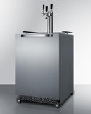 Summit Commercial Outdoor Beer Dispensers 24 Inch Built-In Outdoor Kegerator with 6.04 Cu. Ft. Storage Capacity, Weatherproof Design, Full-Sized Beer Dispenser, Complete Triple Tap Kit, Automatic Defrost, and 100% CFC Free Design