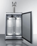 Summit Commercial Outdoor Beer Dispensers 24 Inch Built-In Outdoor Kegerator with 6.04 Cu. Ft. Storage Capacity, Weatherproof Design, Full-Sized Beer Dispenser, Complete Triple Tap Kit, Automatic Defrost, and 100% CFC Free Design
