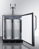 Summit Commercial Undercounter, ADA Beer Dispenser 24 Inch Built In Commercial Beer Dispenser with 5.5 Cu. Ft. Capacity, Holds up to (2) 1/6 Kegs, Complete Dual Tap Kit, Adjustable Thermostat, 100% CFC Free, and ADA Compliant
