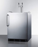 Summit Commercial Undercounter, ADA Beer Dispenser 24 Inch Built In Commercial Beer Dispenser with 5.5 Cu. Ft. Capacity, Holds up to (2) 1/6 Kegs, Complete Dual Tap Kit, Adjustable Thermostat, 100% CFC Free, and ADA Compliant