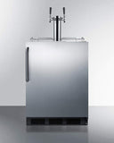 Summit Commercial Undercounter, ADA Beer Dispenser 24 Inch Built In Commercial Beer Dispenser with 5.5 Cu. Ft. Capacity, Holds up to (2) 1/6 Kegs, Complete Dual Tap Kit, Adjustable Thermostat, 100% CFC Free, and ADA Compliant