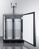 Summit Commercial Undercounter, ADA Beer Dispenser 24 Inch Built-In Kegerator with 5.5 Cu.Ft. Storage Capacity, Adjustable Thermostat, Complete Tap Kit, Dual Tap System, CO2 Holder, Stainless Steel Floor Cover, Hidden evaporator, 100% CFC Free, ETL Listed, and ADA Compliant