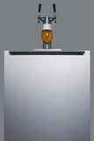 Summit Commercial Undercounter, ADA Beer Dispenser 24 Inch Built-In Kegerator with 5.5 Cu.Ft. Storage Capacity, Adjustable Thermostat, Complete Tap Kit, Dual Tap System, CO2 Holder, Stainless Steel Floor Cover, Hidden evaporator, 100% CFC Free, ETL Listed, and ADA Compliant