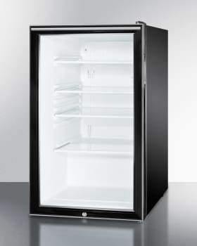 Summit Commercial Undercounter, ADA Beverage Center 20 Inch Undercounter Commercial Refrigerator with 4.1 Cu. Ft. Capacity, Adjustable Glass Shelves, Security Lock, Hospital Grade Cord, Adjustable Thermostat, Interior Light, Reversible Door, 100% CFC Free, and ADA Compliant
