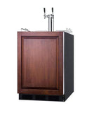 Summit Commercial Undercounter, ADA Coffee Kegerators Built-in Undercounter ADA Height Commercially Listed Dual Tap Beer Dispenser With Panel-ready Door and Black Cabinet