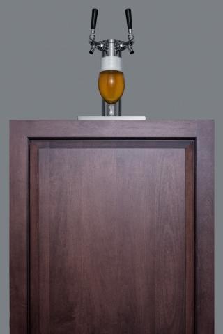Summit Commercial Undercounter, ADA Coffee Kegerators Built-in Undercounter ADA Height Commercially Listed Dual Tap Beer Dispenser With Panel-ready Door and Black Cabinet