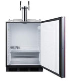 Summit Commercial Undercounter, ADA Coffee Kegerators Built-in Undercounter ADA Height Commercially Listed Dual Tap Beer Dispenser With Panel-ready Door and Black Cabinet