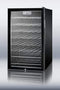 Summit Commercial Undercounter Wine Cellars 20 Inch Built-in Commercial Wine Cellar with 40 Bottle Capacity, ADA-Compliant Height, 6 Scalloped Shelves, 2 Flat Shelves, Automatic Defrost, Interior Lighting and Reversible Door Hinge: Long Towel Bar Handle