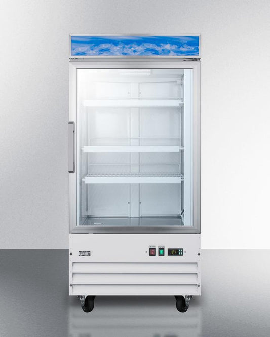 Summit Commercial Upright All-Freezer 27 Inch Commercial Beer Froster with Self-Closing Door, Weight-Resistant Shelving, Cantilevered Shelves, Double Pane Thermal Glass Door, Light Box, Digital Thermostat