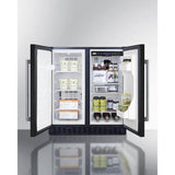 Summit French Door 30" 5.4 cu. ft. Black Built-In Side-by-Side Refrigerator
