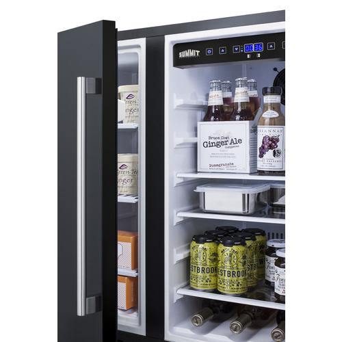 Summit French Door 30" 5.4 cu. ft. Black Built-In Side-by-Side Refrigerator