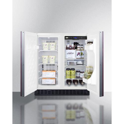 Summit French Door 30" 5.4 cu. ft. Custom Panel Built-In Side-by-Side Refrigerator