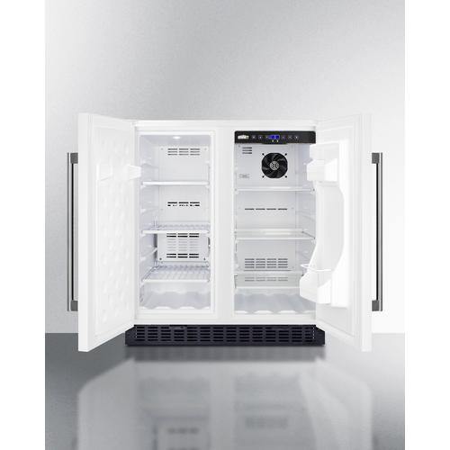 Summit French Door 30" 5.4 cu. ft. White Built-In Side-by-Side Refrigerator
