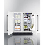 Summit French Door 30" 5.4 cu. ft. White Built-In Side-by-Side Refrigerator