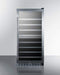 Summit Full Size Wine Cellars 24 Inch Freestanding Wine Cellar with 62 Bottle Capacity, Two Temperature Zones, Slide-Out Shelves, Tempered Glass Door, Digital Thermostat, Factory Installed Lock, Active Carbon Filter, Reversible Door, Automatic Defrost and 100% CFC Free