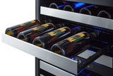 Summit Full Size Wine Cellars Summit® 24" Stainless Steel Wine Cooler and Refrigerator Drawers - SWCDRF24