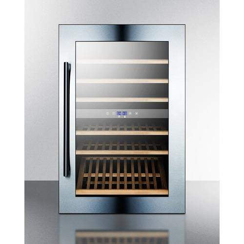 Summit Fully Integrated Wine Cellars 24 Inch Fully Integrated Dual-Zone Wine Cellar with 59-Bottle Capacity, Slide-Out Wooden Shelves, Temperature Alarm, Open Door Alarm, Sabbath Mode and Interior Light