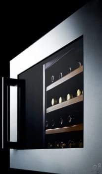 Summit Fully Integrated Wine Cellars 24 Inch Fully Integrated Wine Cellar with 28-Bottle Capacity, Slide-Out Wooden Shelves, Temperature Alarm, Open Door Alarm, Sabbath Mode and Interior Light