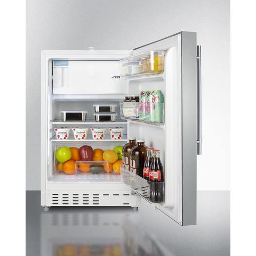 Summit Refrigerator-Freezer 20" 2.68 cu. ft. Stainless Steel Built In Refrigerator - ADA Compliant