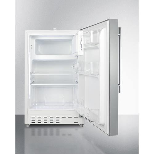 Summit Refrigerator-Freezer 20" 2.68 cu. ft. Stainless Steel Built In Refrigerator - ADA Compliant