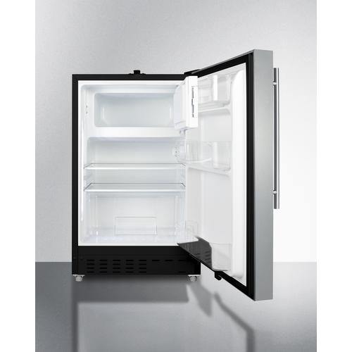 Summit Refrigerator-Freezer 20" 2.68 cu. ft. Stainless Steel Built In Refrigerator - ADA Compliant