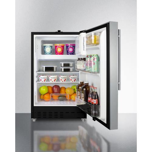 Summit Refrigerator-Freezer 20" 2.68 cu. ft. Stainless Steel Built In Refrigerator - ADA Compliant