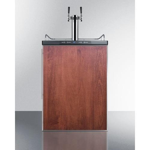 Summit Undercounter Beer Dispensers 24 Inch Built-in Beer Dispenser with 1 Half-Barrel Capacity, Digital Thermostat, Automatic Defrost, Dual Tap Kit, Locking Casters and Top Guard Rail: Panel Ready with Stainless Steel Frame
