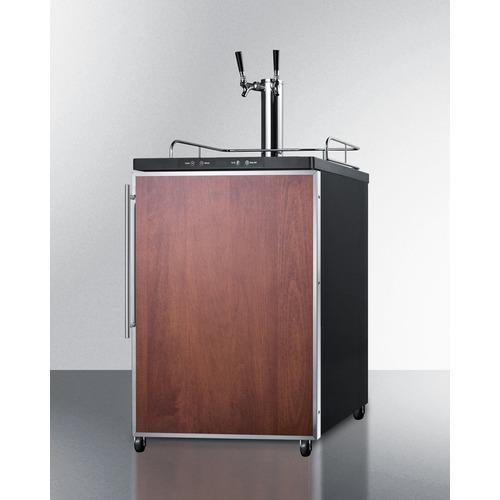 Summit Undercounter Beer Dispensers 24 Inch Built-in Beer Dispenser with 1 Half-Barrel Capacity, Digital Thermostat, Automatic Defrost, Dual Tap Kit, Locking Casters and Top Guard Rail: Panel Ready with Stainless Steel Frame
