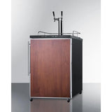 Summit Undercounter Beer Dispensers 24 Inch Built-in Beer Dispenser with 1 Half-Barrel Capacity, Digital Thermostat, Automatic Defrost, Dual Tap Kit, Locking Casters and Top Guard Rail: Panel Ready with Stainless Steel Frame