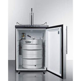 Summit Undercounter Beer Dispensers 24 Inch Built-in Beer Dispenser with 1 Half-Barrel Capacity, Digital Thermostat, Automatic Defrost, Single Tap Kit, Locking Casters and Top Guard Rail: Pro Handle Stainless Steel