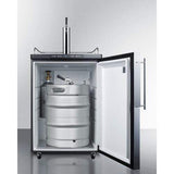 Summit Undercounter Beer Dispensers 24 Inch Built-in Beer Dispenser with 1 Half-Barrel Capacity, Digital Thermostat, Automatic Defrost, Single Tap Kit, Locking Casters and Top Guard Rail: Panel Ready with Stainless Steel Frame
