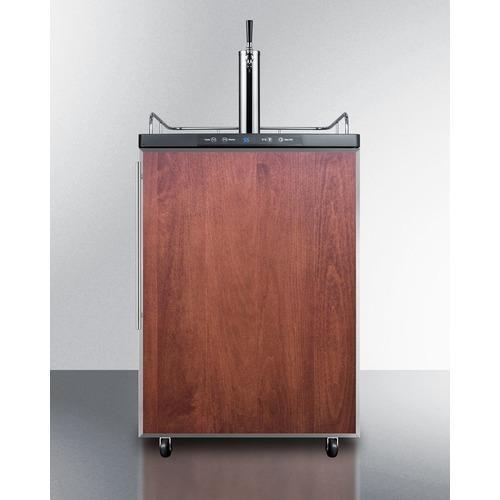 Summit Undercounter Beer Dispensers 24 Inch Built-in Beer Dispenser with 1 Half-Barrel Capacity, Digital Thermostat, Automatic Defrost, Single Tap Kit, Locking Casters and Top Guard Rail: Panel Ready with Stainless Steel Frame