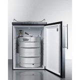 Summit Undercounter Beer Dispensers 24 Inch Built-in Custom Tap Beer Dispenser with 1 Half-Barrel Capacity, Digital Thermostat, Automatic Defrost, Locking Casters and Top Guard Rail: Panel Ready with Stainless Steel Frame