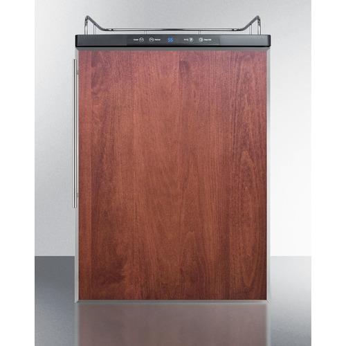 Summit Undercounter Beer Dispensers 24 Inch Built-in Custom Tap Beer Dispenser with 1 Half-Barrel Capacity, Digital Thermostat, Automatic Defrost, Locking Casters and Top Guard Rail: Panel Ready with Stainless Steel Frame