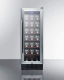 Summit Undercounter Wine Cellars 12 Inch Undercounter Wine Cellar with 21-Bottle Capacity, Digital Thermostat, Factory-Installed Lock, LED Lighting, Digital Display, Automatic Defrost, Commercially Approved, Built-In Capable, Reversible Door and CFC Free