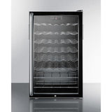 Summit Undercounter Wine Cellars 20 Inch Built-in Wine Cellar with 40 Bottle Capacity, 6 Scalloped Shelves, 2 Flat Shelves, Automatic Defrost, Interior Lighting and Reversible Door Hinge: Long Towel Bar HandleSWC525LBISH