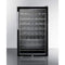 Summit Undercounter Wine Cellars 4.5 cu. ft. Freestanding Wine Cellar with 40 Bottle Capacity, 6 Scalloped Shelves, 2 Flat Shelves, Automatic Defrost, Interior Lighting and Reversible Door Hinge: Short Towel Bar Handle, Stainless Steel Exterior Cabinet