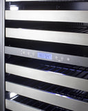 Summit Wine Cellars Summit SWCP2163CSSLHD 24" Dual Zone Wine Cellar with 163 Bottle Capacity Double Pane Tempered Glass Door Digital Thermostats and Full-Extension Wire Shelving in Stainless Steel