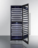 Summit Wine Cellars Summit SWCP2163CSSLHD 24" Dual Zone Wine Cellar with 163 Bottle Capacity Double Pane Tempered Glass Door Digital Thermostats and Full-Extension Wire Shelving in Stainless Steel