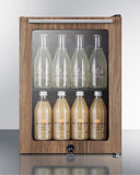 Summit Wine Cooler Summit® 0.9 Cu. Ft. Glass with Walnut Panel Trim Compact Beverage Center - SCR114LWP1