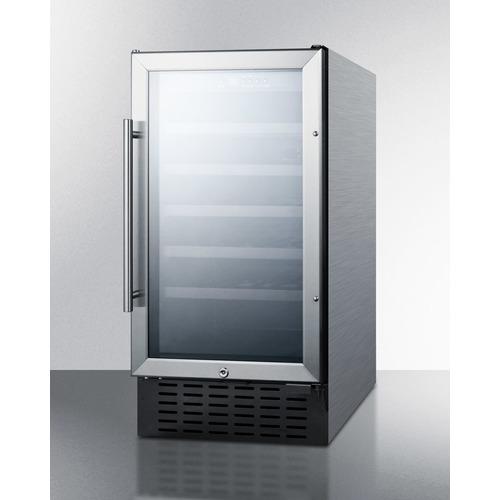 Summit Wine Refrigerators Built in and Free Standing 18" Undercounter Wine Cellar with 34 Bottle Capacity, 3.3 cu. ft. Capacity: Stainless Steel Cabinet, ADA Compliant, Right Hinge