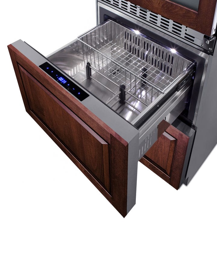 Summit Wine Refrigerators Built in and Free Standing Summit® 24" Wide Combination Dual-Zone Wine Cellar and 2-Drawer Refrigerator-Freezer (Panels Not Included) | SWCDRF24PNR