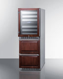 Summit Wine Refrigerators Built in and Free Standing Summit® 24" Wide Combination Dual-Zone Wine Cellar and 2-Drawer Refrigerator-Freezer (Panels Not Included) | SWCDRF24PNR