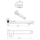 ALFI Brand - Brushed Nickel Square Foldable Tub Spout | AB7701-BN